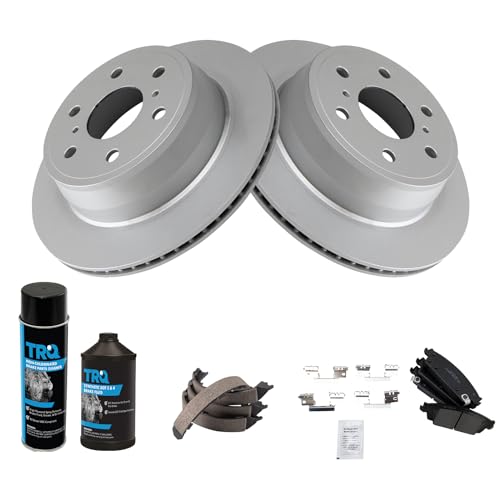 Image of TRQ Rear Brake Pad & Rotor Kit Compatible with 2015-2020 Cadillac 2014-2020 Chevrolet GMC