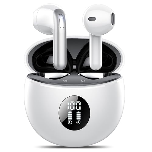 Wireless Earbuds, Bluetooth Headphones 5.4, 50H Playtime LED Display Deep Bass Ear Buds with 4 ENC Noise Cancelling Mic, IP7 Waterproof in-Ear...