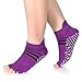 Meaiguo Yoga Socks Non Slip Skid Toeless Grips for Pilates Barre Women 4 Pack