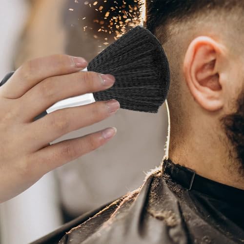 Mritrit 3 Stück Friseur Bürste, Nackenpinsel Set, Friseur Pinsel Nacken, Haarpinsel, Barbier Bürste, Barber Zubehör für Friseursalon, Haarreinigung, Staubentfernung, Schwarz
