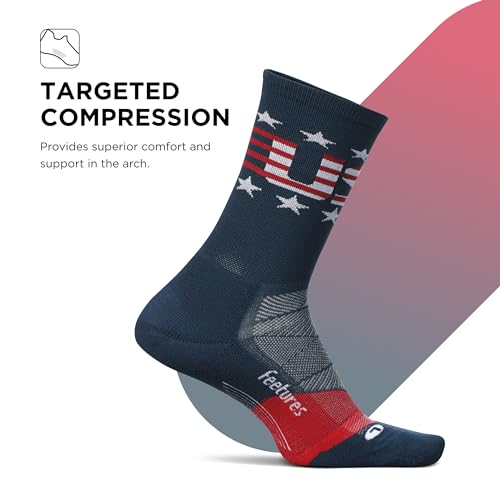 Image of Feetures Elite Light Cushion Mini Crew Sock - Sport Sock with Targeted Compression