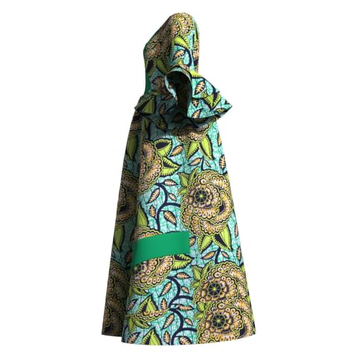 Image of iooiooi Womens African Print Party Maxi Dress Ankara Long Dress & Headwrap | Ankara Print Maxi Dress for Women,Flared Bell Sleeve Party Gown