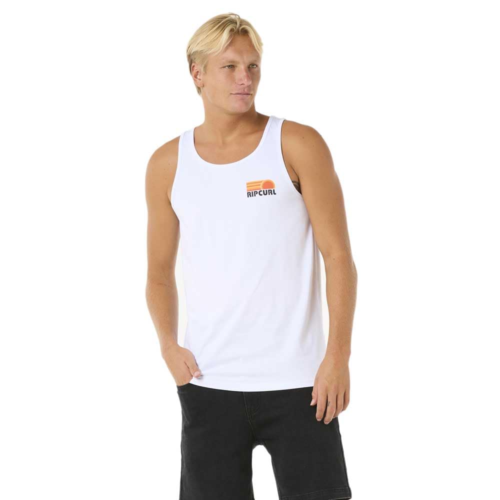 RIP CURL Mens Surf Revival Peaking Tank Vest - White - 2XL