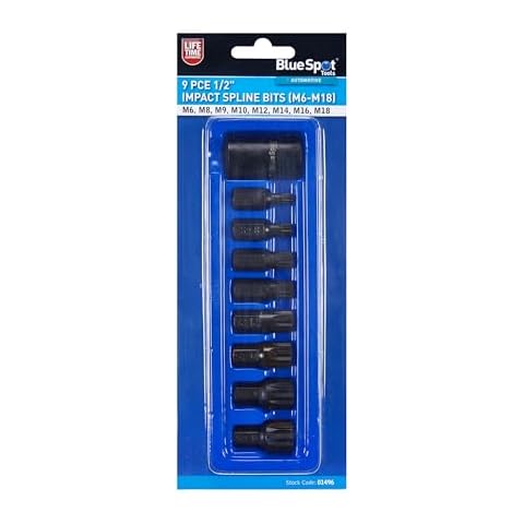 Blue Spot Tools 9 Piece Impact Spline Bits Set Cover