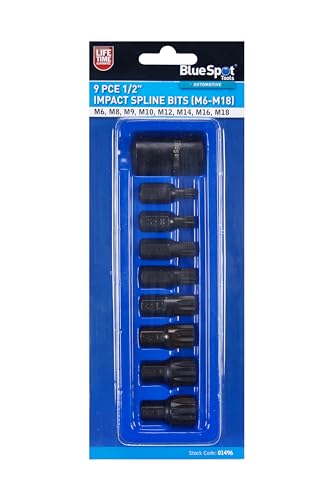 Blue Spot Tools 9pce 1/2 Impact Spline bits (M6-M18)