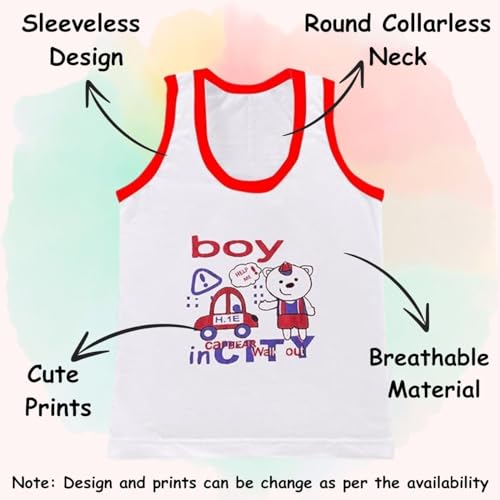 Image of TIXY Boys Cotton Sleeveless Vest Combo