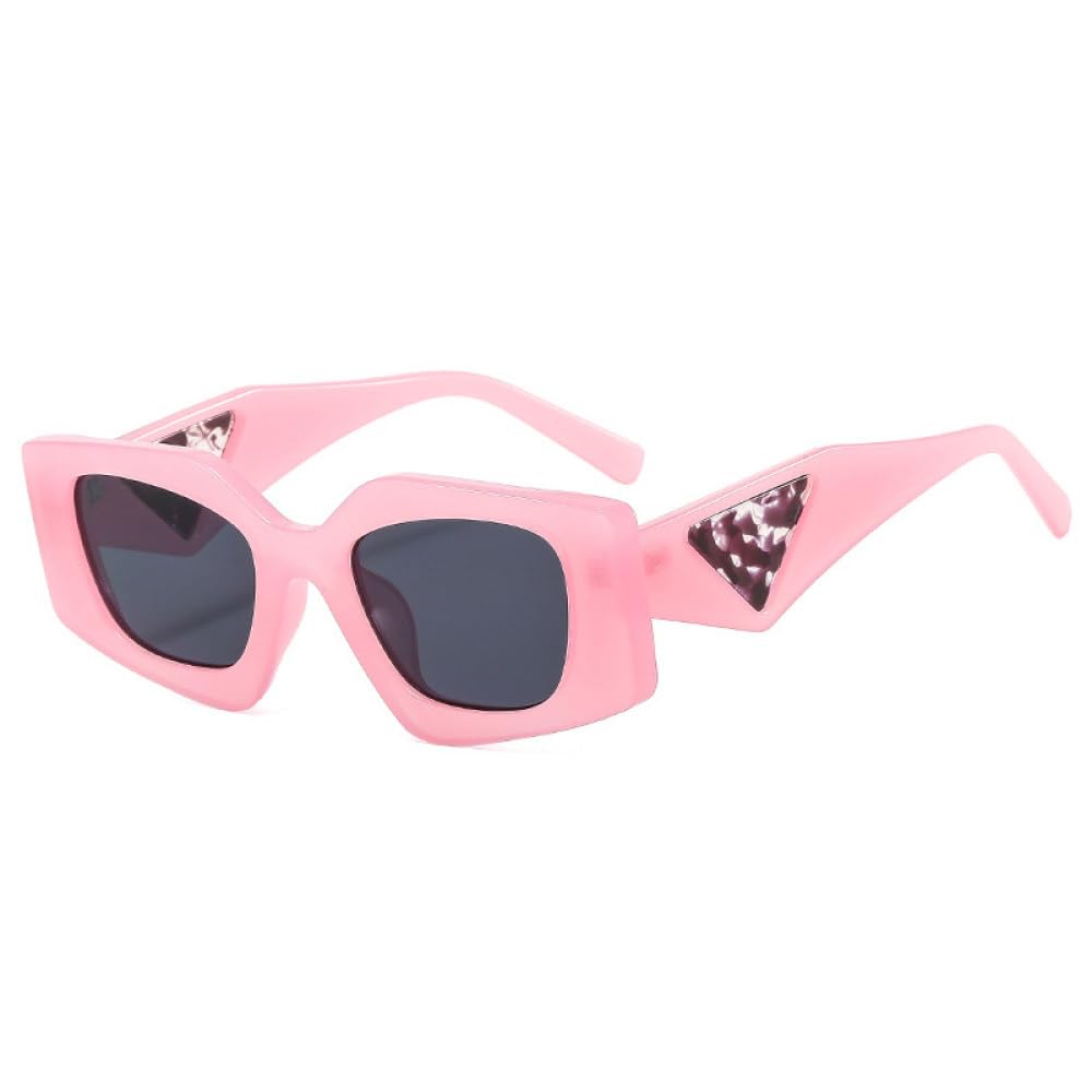 Occhiali da Sole poligonali alla Popolari da Donna Retro tonalità di Colore Gelatina uv400 Montatura per Occhiali Trasparente da Uomo
