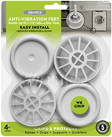 Slipstick Anti Vibration Pads for Washing Machine/Appliances (Set of 4 Non-Slip Pedestals) Stops Washer Dryer from Walking/Moving, Reduces Noise, Protects All Hard Floor Surface, Universal Size Slipstick Anti Vibration Pads for Washing Machine/Appliances (Set of 4 Non-Slip Pedestals) Stops Washer Dryer from Walking/Moving, Reduces Noise, Protects All Hard Floor Surface, Universal Size