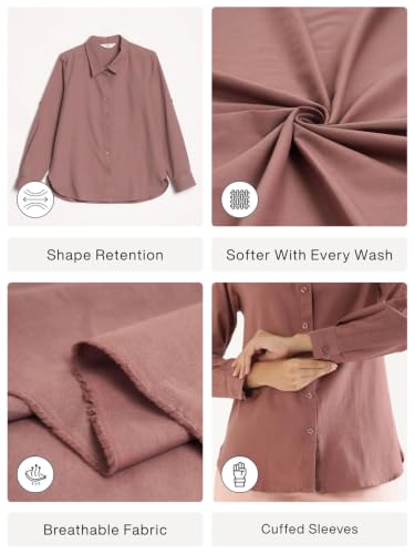 Image of SAADAA Airy Linen Shirt | Solid Regular Fit Casual Shirts Stylish for Women