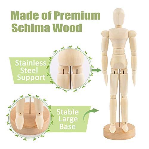 Image of ANPHSIN 4 Pcs 8.6'' Wooden Air Plant Holder, Adjustable Poses | Unique Jointed Mannequin Airplant Stand, Tillandsia Display Container for Home, Office Decoration, Housewarming Gift