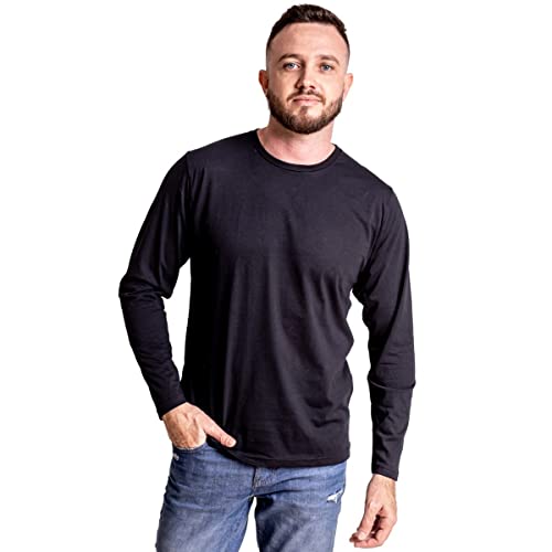 Kit 5 Camisetas Manga Longa Masculinas Slim Algodão 30.1 Zaroc…