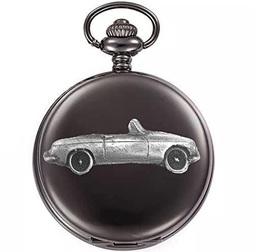 Montre gousset Classic Car B Roadster ref129, l'éclat de l'effet étain sur boîtier poli
