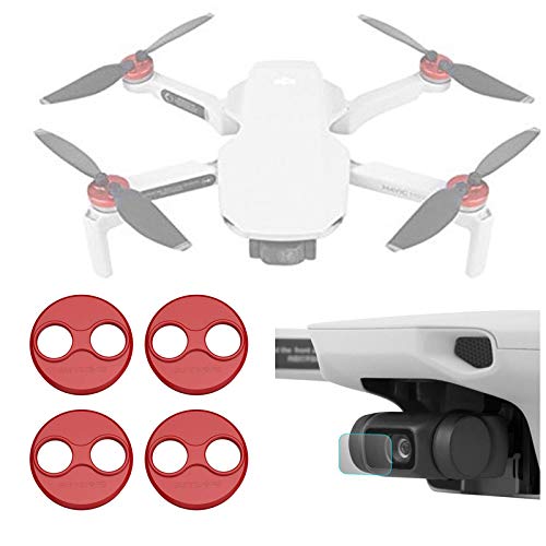 Honbobo Cubierta Protectora del Motor con 2 Piezas Película Protectora de Lente para dji Mavic Mini (Red)