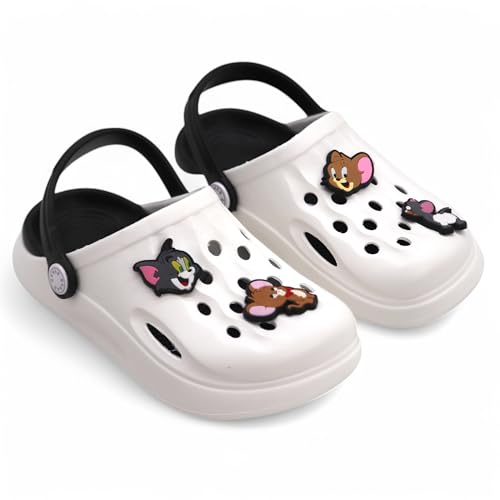 Image of SVAAR x Tom & Jerry Slingback Clog Shoes for Boys & Girls || Indoor & Outdoor Sandals Clogs for Kids with 4 Tom & Jerry Charms