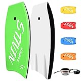 STIVIN Bodyboards 33in/37in/41in Lightweight Body Boards with Coiled Leash Comfort EPS Core XPE Deck...