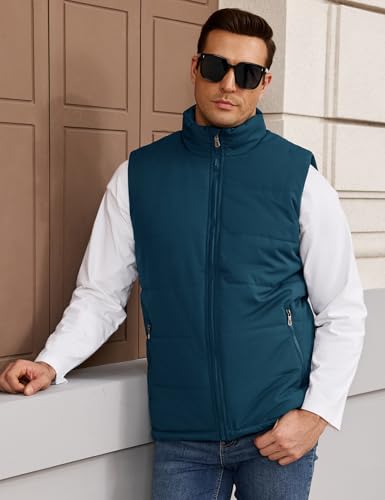 Image of Flygo Men's Winter Warm Outdoor Padded Puffer Vest Thick Fleece Lined Sleeveless Jacket