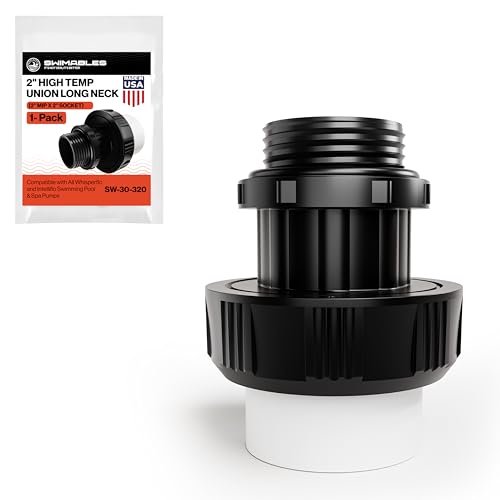 Swimables SW-30-317 High Temp Pool Pump Union 1.5" MIP x 2" Socket Long Neck - Heavy Duty PVC Pump Union Fitting - Compatible with Waterway, Heaters & Pool Pumps Replacement Parts - 2 Pack