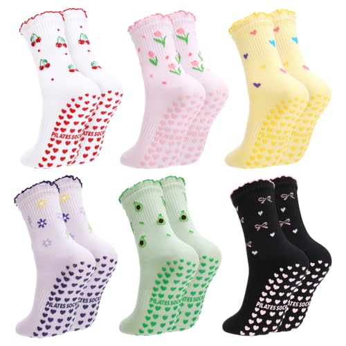 Image of Pilates Grip Yoga Socks for Women Cute Non Slip Socks