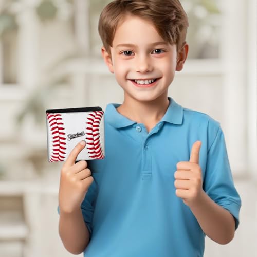 Image of Boys Wallet for Kids, Teen Boy Baseball Wallets 9-12 8-10 8-12, Cool Novelty Leather Bifold Rfid Blocking Purse Coin Pocket Zipper Id Window for Children Men Male Youth Guys Birthday Gifts