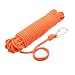 UTOMAG Magnet Fishing Nylon Rope with Carabiner, 65 Feet All Purpose High Strength Cord Safety Braid Rope – Good for Magnet Fishing – Diameter 6mm / 8mm – Approximately 1/4” / 1/3”
