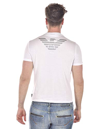 Giorgio Armani Armani Men's Jersey Cotton Crew Neck Logo T-Shirt Optic White S #TOP1
