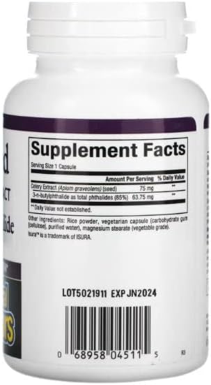 Celery Seed Extract by Natural Factors, Herbal Supplement for a Healthy Circulatory System, 120 Capsules