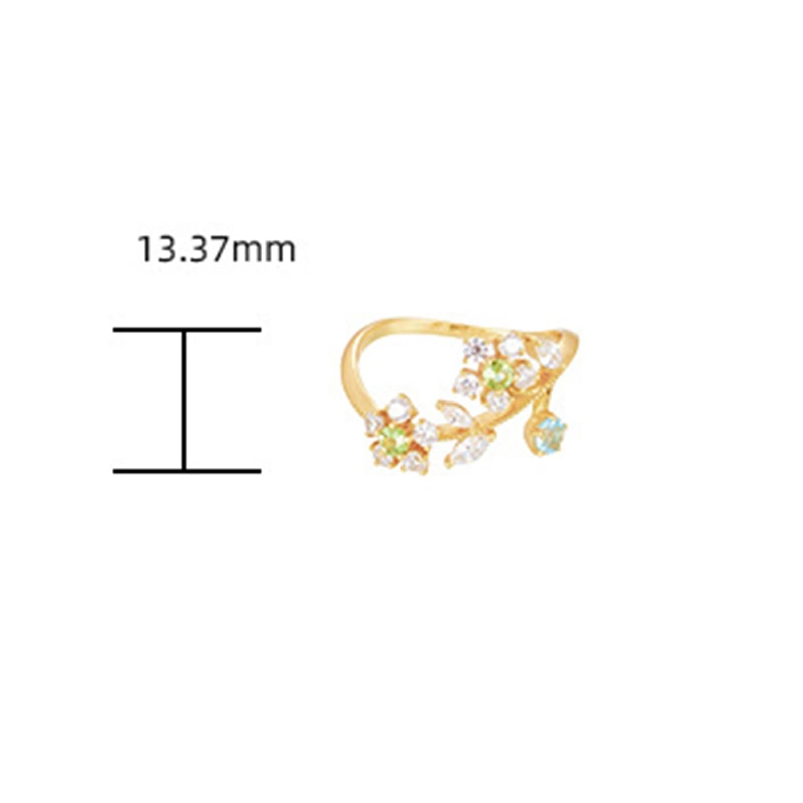 Anillo de boda auténtico de 9 K/14 K/18 K oro amarillo con peridoto verde, hojas de flores