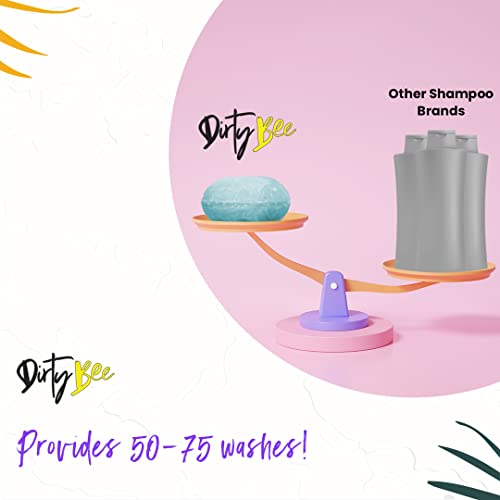 Dirty Bee Vegan Shampoo Bar Hair Moisturizer- Travel Size All Natural Shampoo For Women - Color Safe, Volumizing & Gentle With Cocoa Butter & Coconut Oil For Frizzy, Dry, & Oily Hair 50-75 Washes #TOP3