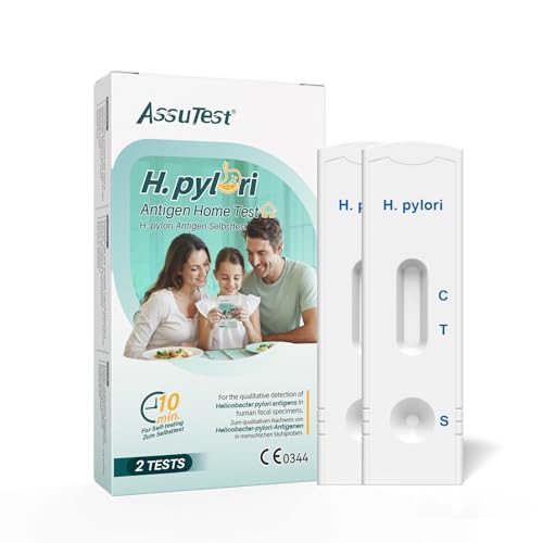 2x Helicobacter Pylori Test für Zuhause 98 6% Genauigkeit Antigen Stuhltest Kit Helicobacter Pylori Schnelltest bei Magenbeschwerden wie Sodbrennen & Blähungen Inkl. Probenfänger & Anleitung