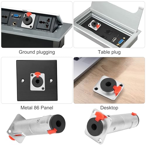 Conector TRS 6,35 mm para montaje en panel con diseño de chasis tipo D resistente 5