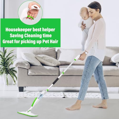 Image of Wet Spray Mop for Floor Cleaning with 14 oz Bottle & 3 Microfiber Pads | Refillable bottle, washable pads, dry /wet use for home or commercial cleaning on hardwood, laminate, wood & ceramic floors
