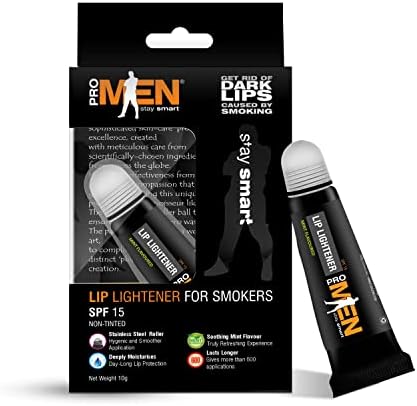 Promen Lip Lightener Balm for Dry, Chapped, Dark and Smoky Lips With Moisturizing Spf15 For Men | Non-Tinted, Nourishes & Soften Lip Balm for Men - 10gm (Mint Flavour)