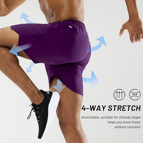 Image of MIER Men's Workout Running Shorts Lightweight Active 5 Inches Shorts with Pockets, Quick Dry, Breathable