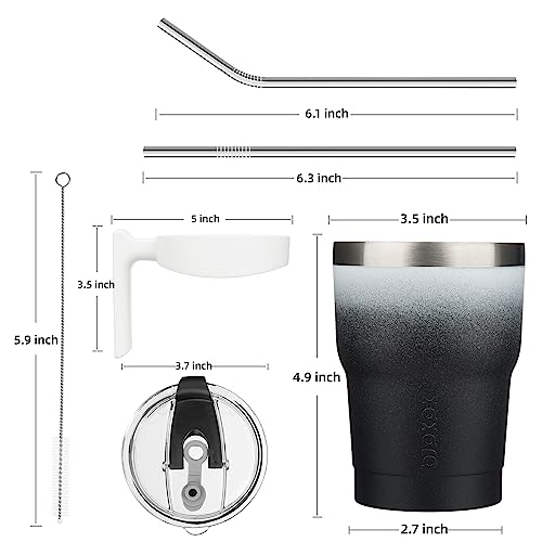Image of BJPKPK 10 oz Mini Tumbler with Lid, Straw & Handle, Insulated Steel Cup