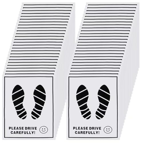 100 Pcs Paper Car Floor Mats - 20'x16' Disposable Auto Floor Pads with Footprint Words | Bulk White Kraft Paper Mats for Car Detailing Supplies, Dealerships & Vehicle Protection