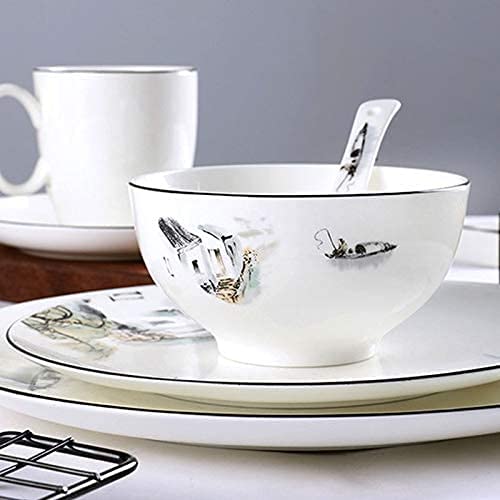 Bone China Geschirr Set Keramik n, Teller, Tassen und Untertassen Landschaftsmalerei Stil Geschirr Set New Chinese Style Dinner Set für Home Hotel