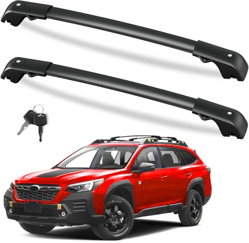 FengYu Roof Rack Cross Bars Compatible with Subaru Outback Wilderness 2022 2023 2024 2025 (Only Fit Wilderness), Lockable 220lb Aluminum Roof Rails Crossbars Cargo Bars Rooftop Black