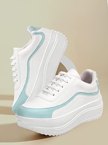 Image of Vendoz Women White Casual Stylish Sneakers