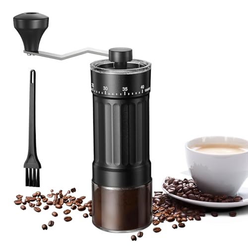Zewnętrzny regulowany ręczny młynek do kawy, przenośny młynek do kawy, stożkowy do espresso, francuskiej prasy do espresso, do podwójnego łożyska, zewnętrzna regulacja pojemności 25 g