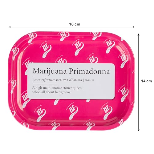 Image of LIT Metal Rolling Tray (Pink Edition) for Cigarette, Smoking Ash Bowl, Smoke Tray, Size 18x14cm (LITAF Accessories)