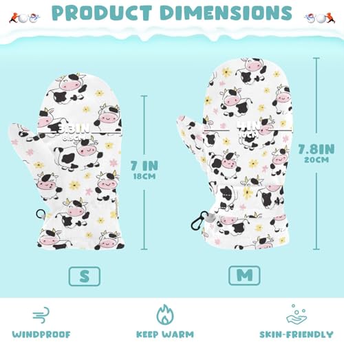 Image of Plaaee Early 1990s Pattern Kids Glove Warm Mitten Winter Favor for Toddler Boys and Girls Children Cold Weather Gloves