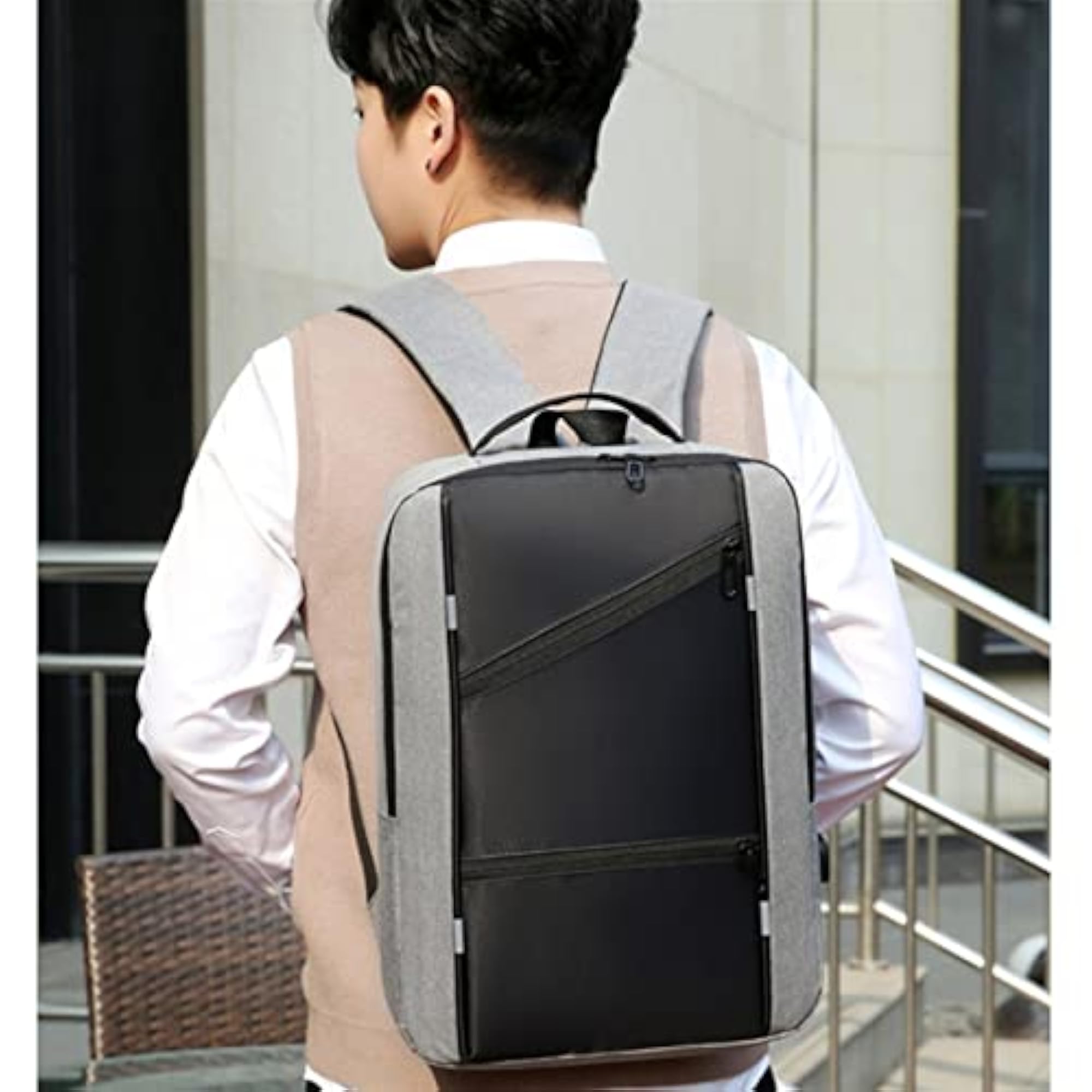 Men's Casual Waterproof Backpack, 15.6 Inch Laptop Bag