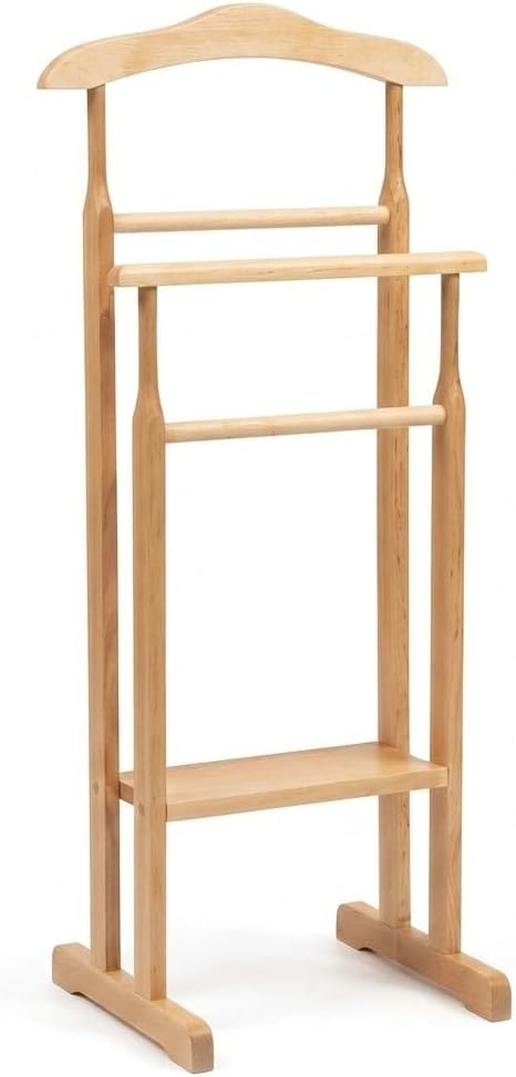 Handmade Wooden Valet Stand for Men & Women - Solid Wood Dressboy Suit Rack & Bedroom Clothes Organizer - Premium Clothing Stand, Multiple Colors Available