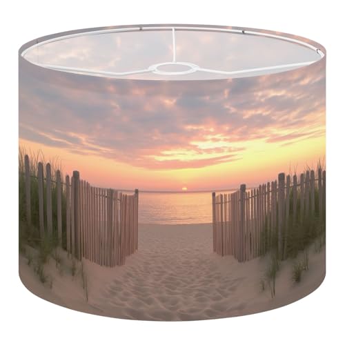 Drum Lamp Shade Beach Cape Cod Sunset Sea Sky Sand