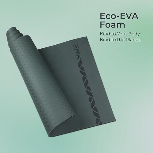 Image of Nivia Spark EVA Yoga Mat for Men & Women, 4 mm with Carry strap, Anti Skid, Exercise Mat for Home Workout, Foldable yoga mat, For Gym Exercise /Fitness (Bottle Green)