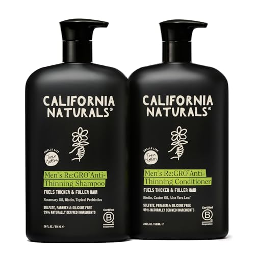 California Naturals Mens Re:Gro Shampoo and Conditioner Set, Anti-Thinning & Hair Growth Support,...