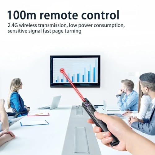 Image of COOLCOLD Wireless Presenter Remote with Red Laser Pointer - 2.4GHz PowerPoint Clicker with Page Up /Down Control - USB Receiver Slide Advancer for PPT Presentation