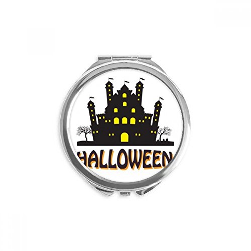 Miroir rond maquillage de poche halloween cadeau château original