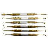 DDP 6 Pcs Dental Composite Filling Instrument Gold Titanium Coated Restorati DN-2189