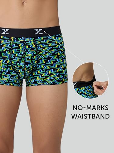 Image of XYXX Men's CloudSoft Modal Printed Trunks| Snug Fit, 4-Way Stretch & No-Marks Waistband Underwear for Man